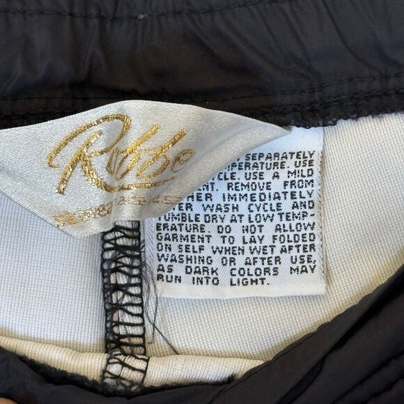 Roffe Vintage Black Full Side Zip Ski Pants - US Unisex M - Picture 11 of 12